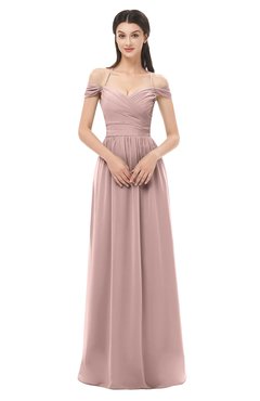 ColsBM Amirah Bridal Rose Bridesmaid Dresses Halter Zip up Pleated Floor Length Elegant Short Sleeve