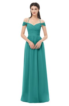 ColsBM Amirah Emerald Green Bridesmaid Dresses Halter Zip up Pleated Floor Length Elegant Short Sleeve