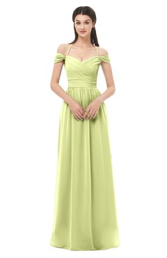 ColsBM Amirah Lime Sherbet Bridesmaid Dresses Halter Zip up Pleated Floor Length Elegant Short Sleeve