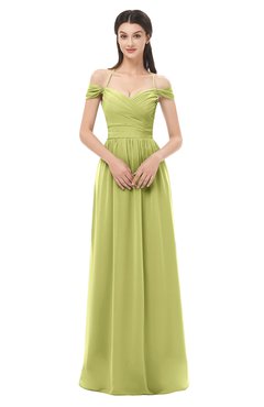ColsBM Amirah Pistachio Bridesmaid Dresses Halter Zip up Pleated Floor Length Elegant Short Sleeve