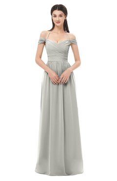 ColsBM Amirah Platinum Bridesmaid Dresses Halter Zip up Pleated Floor Length Elegant Short Sleeve