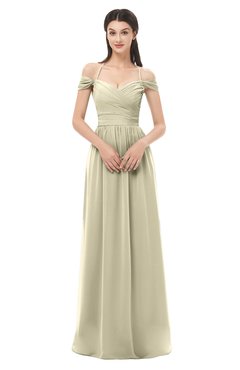 ColsBM Amirah Putty Bridesmaid Dresses Halter Zip up Pleated Floor Length Elegant Short Sleeve