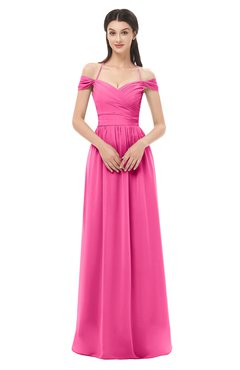ColsBM Amirah Rose Pink Bridesmaid Dresses Halter Zip up Pleated Floor Length Elegant Short Sleeve