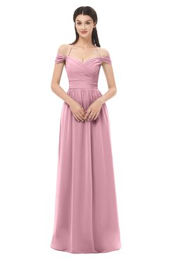 ColsBM Amirah Rosebloom Bridesmaid Dresses Halter Zip up Pleated Floor Length Elegant Short Sleeve