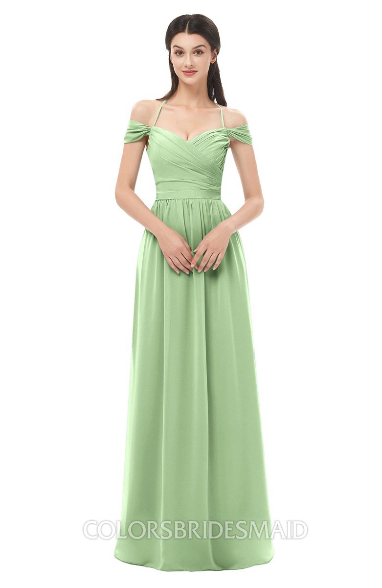 sage green floor length dress