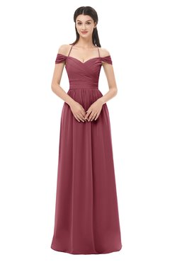 ColsBM Amirah Wine Bridesmaid Dresses Halter Zip up Pleated Floor Length Elegant Short Sleeve