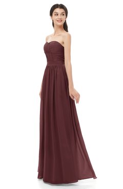 ColsBM Esme Burgundy Bridesmaid Dresses Zip up A-line Floor Length Sleeveless Simple Sweetheart