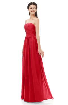 ColsBM Esme Red Bridesmaid Dresses Zip up A-line Floor Length Sleeveless Simple Sweetheart