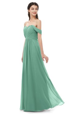 ColsBM Sylvia Beryl Green Bridesmaid Dresses Mature Floor Length Sweetheart Ruching A-line Zip up
