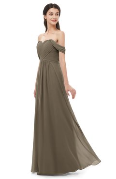ColsBM Sylvia Carafe Brown Bridesmaid Dresses Mature Floor Length Sweetheart Ruching A-line Zip up