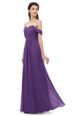 ColsBM Sylvia Dark Purple Bridesmaid Dresses Mature Floor Length Sweetheart Ruching A-line Zip up