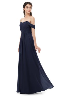 ColsBM Sylvia Dark Sapphire Bridesmaid Dresses Mature Floor Length Sweetheart Ruching A-line Zip up