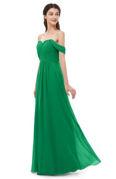 ColsBM Sylvia Green Bridesmaid Dresses Mature Floor Length Sweetheart Ruching A-line Zip up