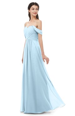 ColsBM Sylvia Ice Blue Bridesmaid Dresses Mature Floor Length Sweetheart Ruching A-line Zip up
