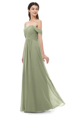 ColsBM Sylvia Moss Green Bridesmaid Dresses Mature Floor Length Sweetheart Ruching A-line Zip up