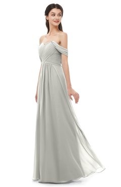 ColsBM Sylvia Platinum Bridesmaid Dresses Mature Floor Length Sweetheart Ruching A-line Zip up