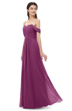 ColsBM Sylvia Raspberry Bridesmaid Dresses Mature Floor Length Sweetheart Ruching A-line Zip up