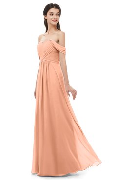 ColsBM Sylvia Salmon Bridesmaid Dresses Mature Floor Length Sweetheart Ruching A-line Zip up