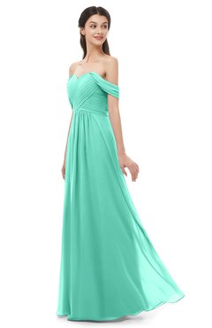 ColsBM Sylvia Seafoam Green Bridesmaid Dresses Mature Floor Length Sweetheart Ruching A-line Zip up