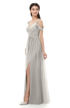 ColsBM Raven Ashes Of Roses Bridesmaid Dresses Split-Front Modern Short Sleeve Floor Length Thick Straps A-line