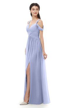 ColsBM Raven Lavender Bridesmaid Dresses Split-Front Modern Short Sleeve Floor Length Thick Straps A-line