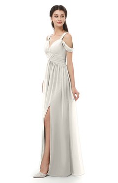 ColsBM Raven Off White Bridesmaid Dresses Split-Front Modern Short Sleeve Floor Length Thick Straps A-line