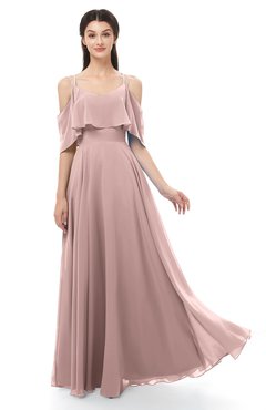 ColsBM Jamie Bridal Rose Bridesmaid Dresses Floor Length Pleated V-neck Half Backless A-line Modern