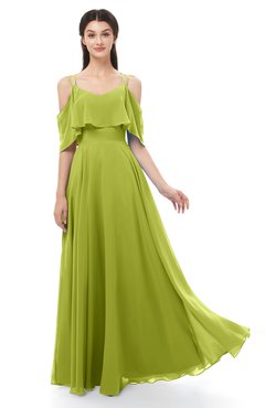 ColsBM Jamie Green Oasis Bridesmaid Dresses Floor Length Pleated V-neck Half Backless A-line Modern