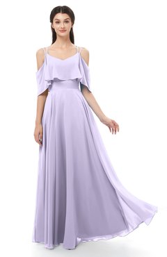 ColsBM Jamie Light Purple Bridesmaid Dresses Floor Length Pleated V-neck Half Backless A-line Modern