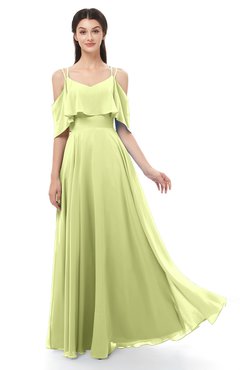 ColsBM Jamie Lime Green Bridesmaid Dresses Floor Length Pleated V-neck Half Backless A-line Modern