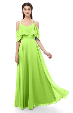 ColsBM Jamie Sharp Green Bridesmaid Dresses Floor Length Pleated V-neck Half Backless A-line Modern