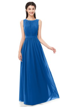 ColsBM Briar Royal Blue Bridesmaid Dresses Sleeveless A-line Pleated Floor Length Elegant Bateau