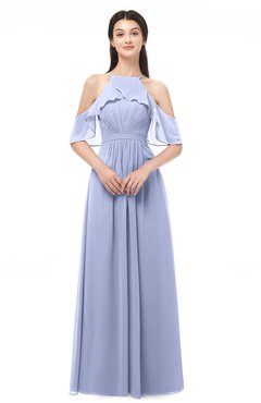 ColsBM Andi Blue Heron Bridesmaid Dresses Zipper Off The Shoulder Elegant Floor Length Sash A-line