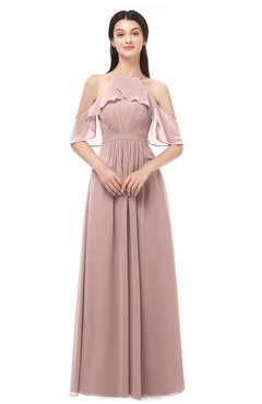 ColsBM Andi Blush Pink Bridesmaid Dresses Zipper Off The Shoulder Elegant Floor Length Sash A-line
