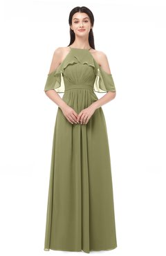 ColsBM Andi Cedar Bridesmaid Dresses Zipper Off The Shoulder Elegant Floor Length Sash A-line