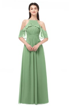 ColsBM Andi Fair Green Bridesmaid Dresses Zipper Off The Shoulder Elegant Floor Length Sash A-line