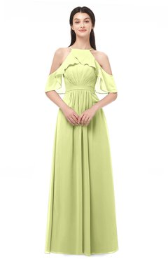 ColsBM Andi Lime Green Bridesmaid Dresses Zipper Off The Shoulder Elegant Floor Length Sash A-line