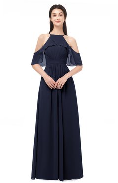 ColsBM Andi Peacoat Bridesmaid Dresses Zipper Off The Shoulder Elegant Floor Length Sash A-line