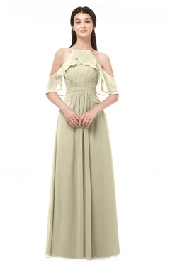 ColsBM Andi Putty Bridesmaid Dresses Zipper Off The Shoulder Elegant Floor Length Sash A-line