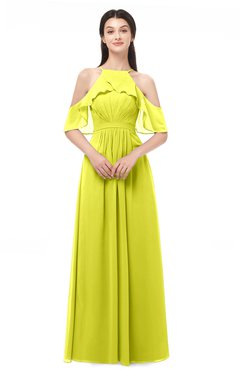 ColsBM Andi Sulphur Spring Bridesmaid Dresses Zipper Off The Shoulder Elegant Floor Length Sash A-line