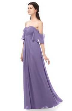 ColsBM Arden Chalk Violet Bridesmaid Dresses Ruching Floor Length A-line Off The Shoulder Backless Cute