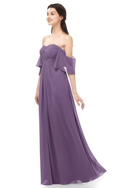ColsBM Arden Chinese Violet Bridesmaid Dresses Ruching Floor Length A-line Off The Shoulder Backless Cute