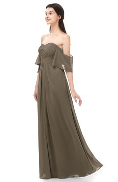 ColsBM Arden Otter Bridesmaid Dresses Ruching Floor Length A-line Off The Shoulder Backless Cute