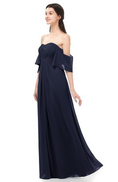 ColsBM Arden Peacoat Bridesmaid Dresses Ruching Floor Length A-line Off The Shoulder Backless Cute