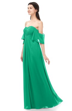 ColsBM Arden Pepper Green Bridesmaid Dresses Ruching Floor Length A-line Off The Shoulder Backless Cute