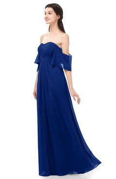 ColsBM Arden Sodalite Blue Bridesmaid Dresses Ruching Floor Length A-line Off The Shoulder Backless Cute