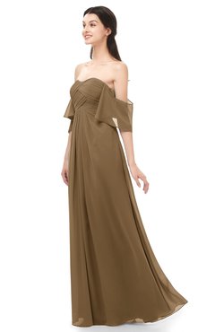 ColsBM Arden Truffle Bridesmaid Dresses Ruching Floor Length A-line Off The Shoulder Backless Cute