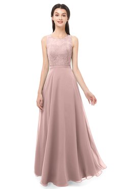 ColsBM Indigo Bridal Rose Bridesmaid Dresses Sleeveless Bateau Lace Simple Floor Length Half Backless