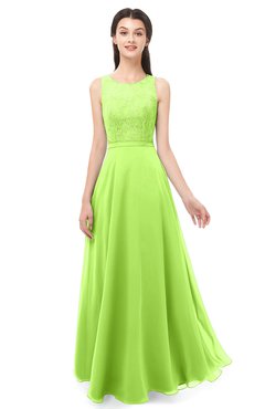 ColsBM Indigo Bright Green Bridesmaid Dresses Sleeveless Bateau Lace Simple Floor Length Half Backless