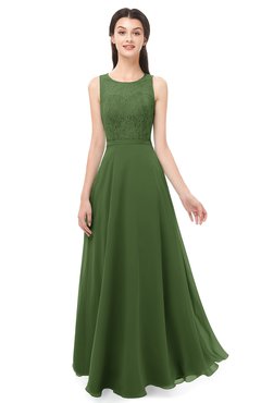 ColsBM Indigo Garden Green Bridesmaid Dresses Sleeveless Bateau Lace Simple Floor Length Half Backless